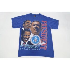 Vintage Y2K Rare Bootleg Barack Obama Rap Tee T-Shirt 44th President Size Large